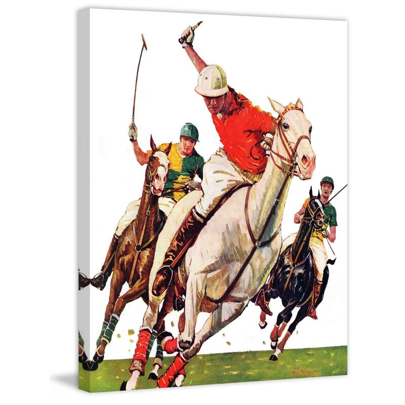Marmont Hill - "Polo Match" by Maurice Bower Painting Print on Canvas - Multi-Color