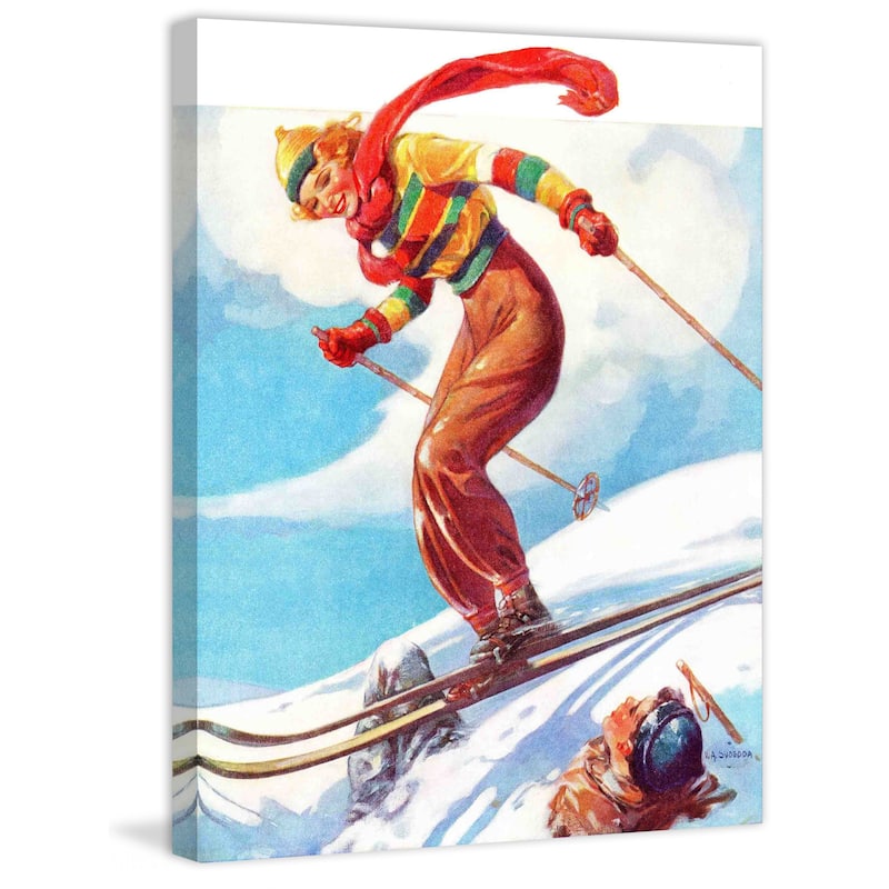 Marmont Hill - "Ski Jump" by V.A. Svoboda Painting Print on Canvas - Multi-Color