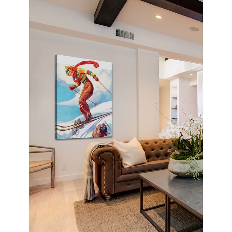 Marmont Hill - "Ski Jump" by V.A. Svoboda Painting Print on Canvas - Multi-Color