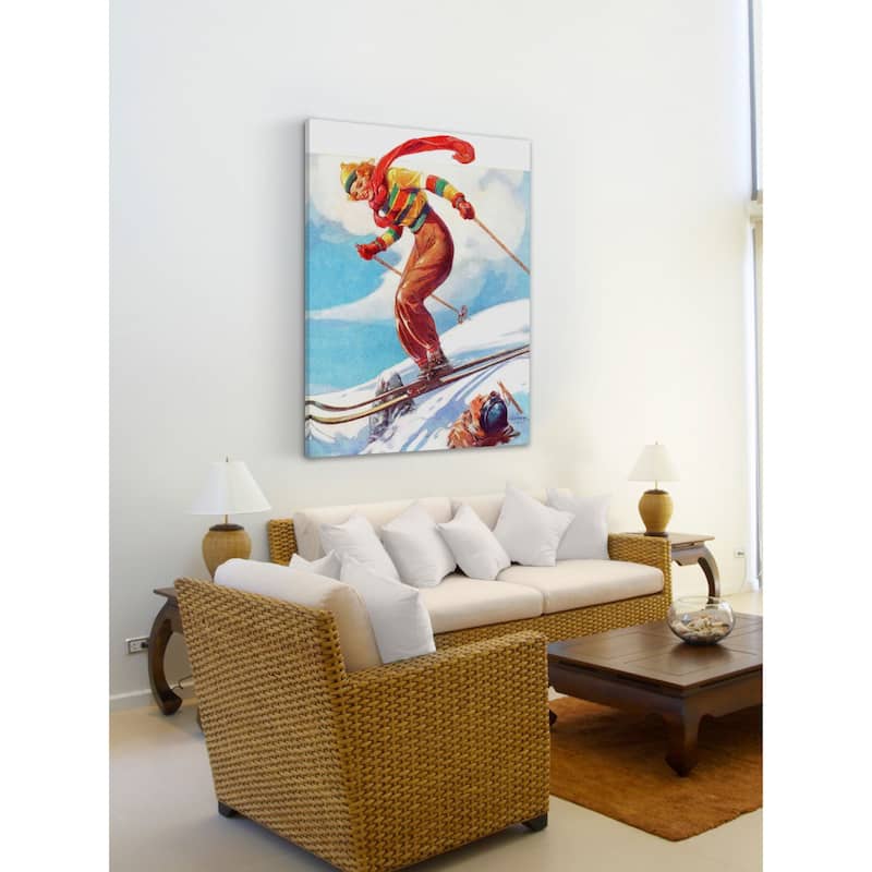 Marmont Hill - "Ski Jump" by V.A. Svoboda Painting Print on Canvas - Multi-Color