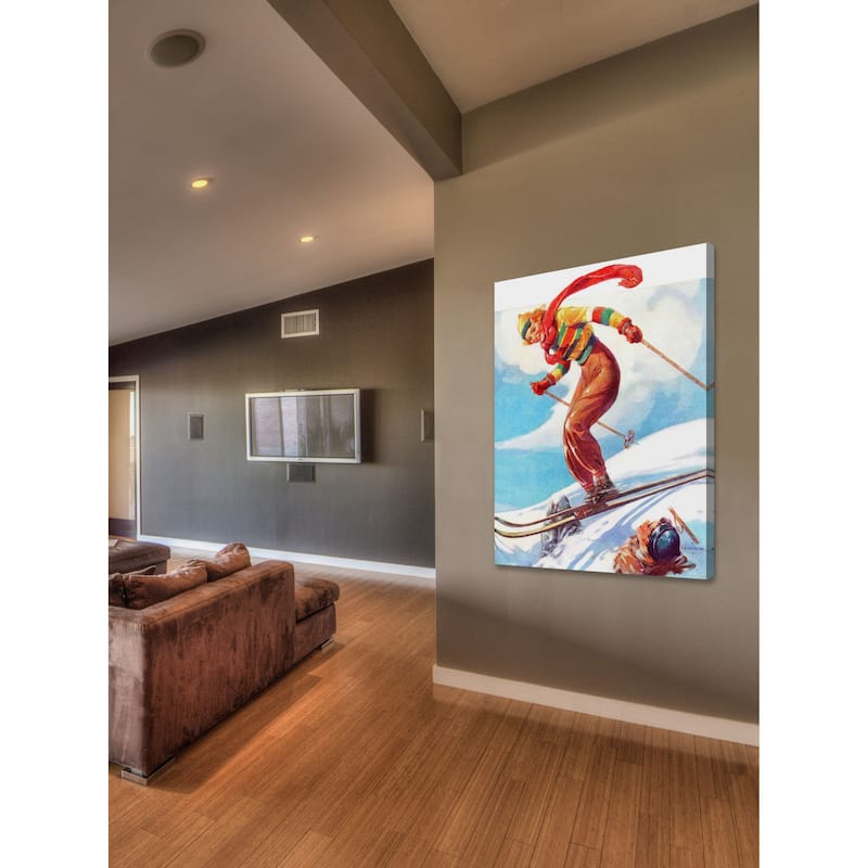 Marmont Hill - "Ski Jump" by V.A. Svoboda Painting Print on Canvas - Multi-Color
