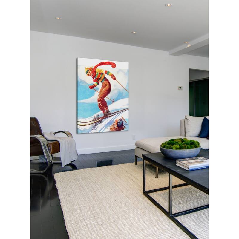 Marmont Hill - "Ski Jump" by V.A. Svoboda Painting Print on Canvas - Multi-Color