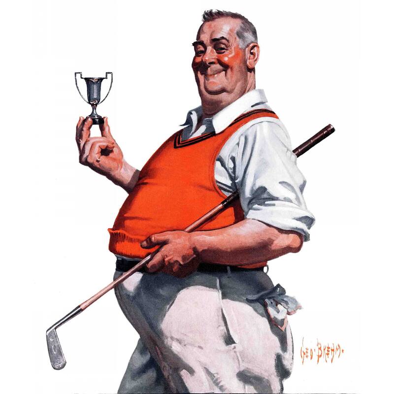 Marmont Hill - "Golf Trophy" by George Brehm Painting Print on Canvas - Multi-Color