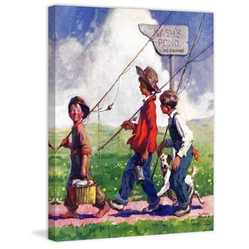 Marmont Hill - "Going Fishing" by WM. Meade Prince Painting Print on Canvas - Multi-Color