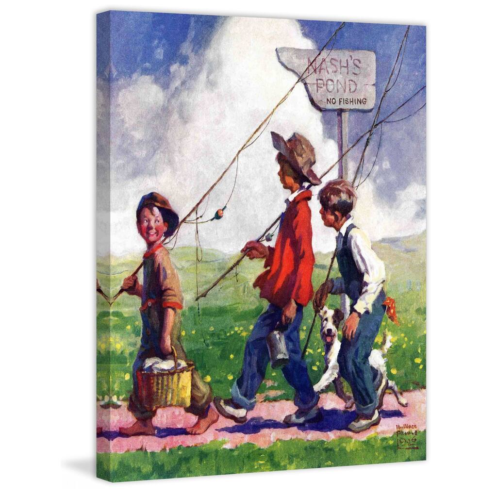 Marmont Hill - "Going Fishing" by WM. Meade Prince Painting Print on Canvas - Multi-Color