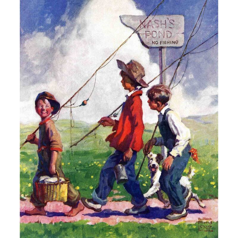 Marmont Hill - "Going Fishing" by WM. Meade Prince Painting Print on Canvas - Multi-Color - 30 x 36
