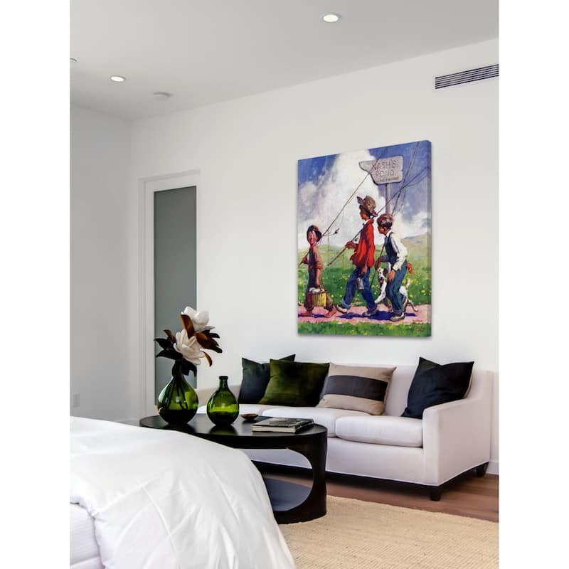 Marmont Hill - "Going Fishing" by WM. Meade Prince Painting Print on Canvas - Multi-Color