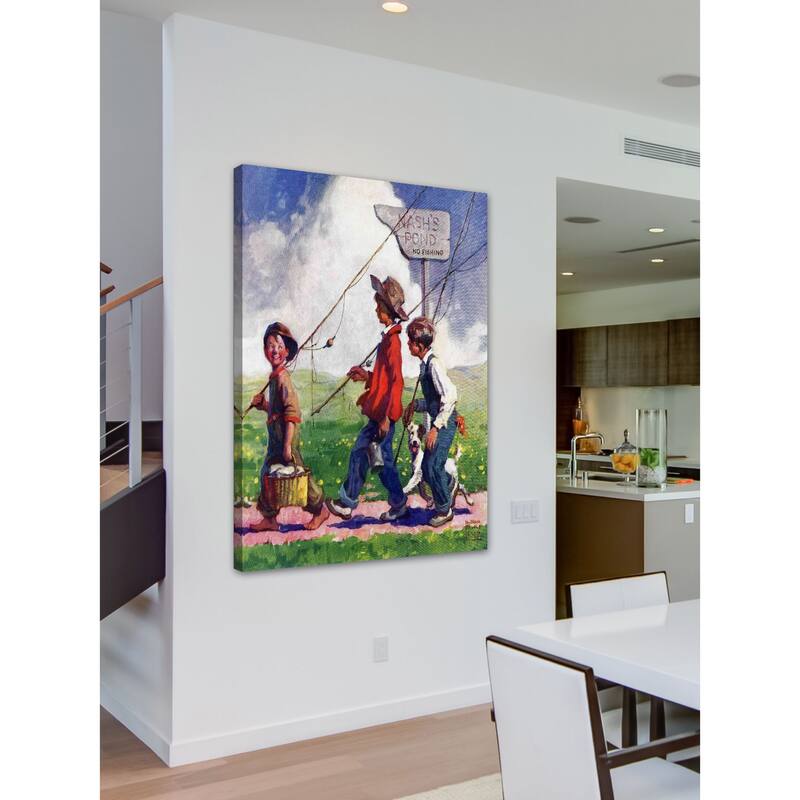 Marmont Hill - "Going Fishing" by WM. Meade Prince Painting Print on Canvas - Multi-Color