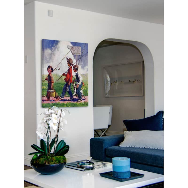 Marmont Hill - "Going Fishing" by WM. Meade Prince Painting Print on Canvas - Multi-Color