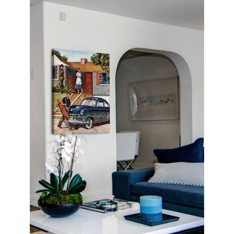 Marmont Hill - "This Car Needs Washing" by Amos Sewell Painting Print on Canvas - Multi-Color