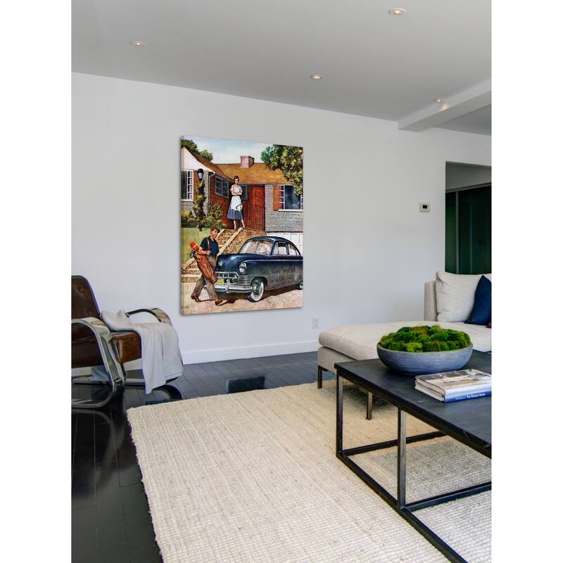 Marmont Hill - "This Car Needs Washing" by Amos Sewell Painting Print on Canvas - Multi-Color