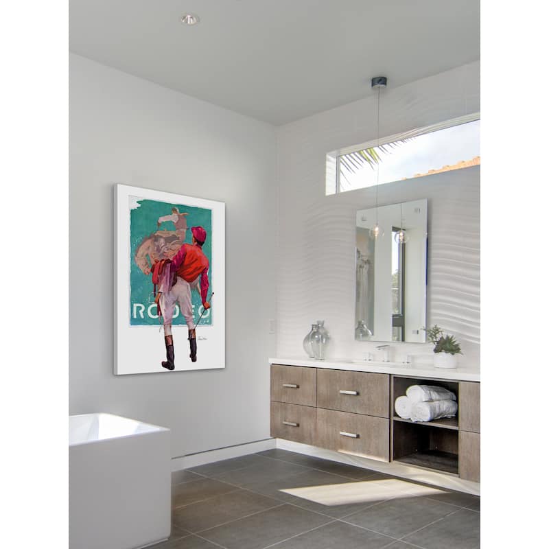 Marmont Hill - "Jockey Looks at Poster" by John E. Sheridan Painting Print on Canvas - Multi-Color