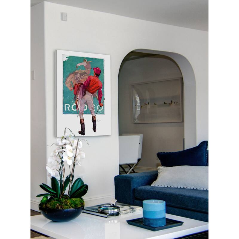 Marmont Hill - "Jockey Looks at Poster" by John E. Sheridan Painting Print on Canvas - Multi-Color