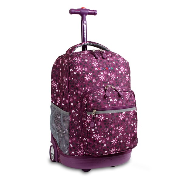 J World Garden Purple Sunrise 18-inch Rolling Backpack