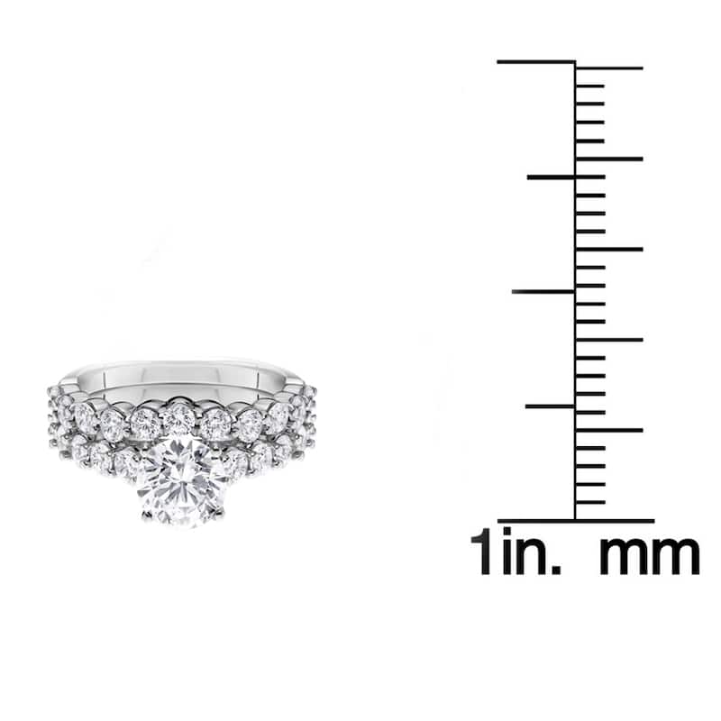 14k White Gold 2ct TDW Diamond Engagement Wedding Ring Set