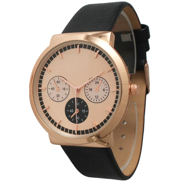 Olivia Pratt Womens 26219 Rosegold Decorative Chronograph Leather