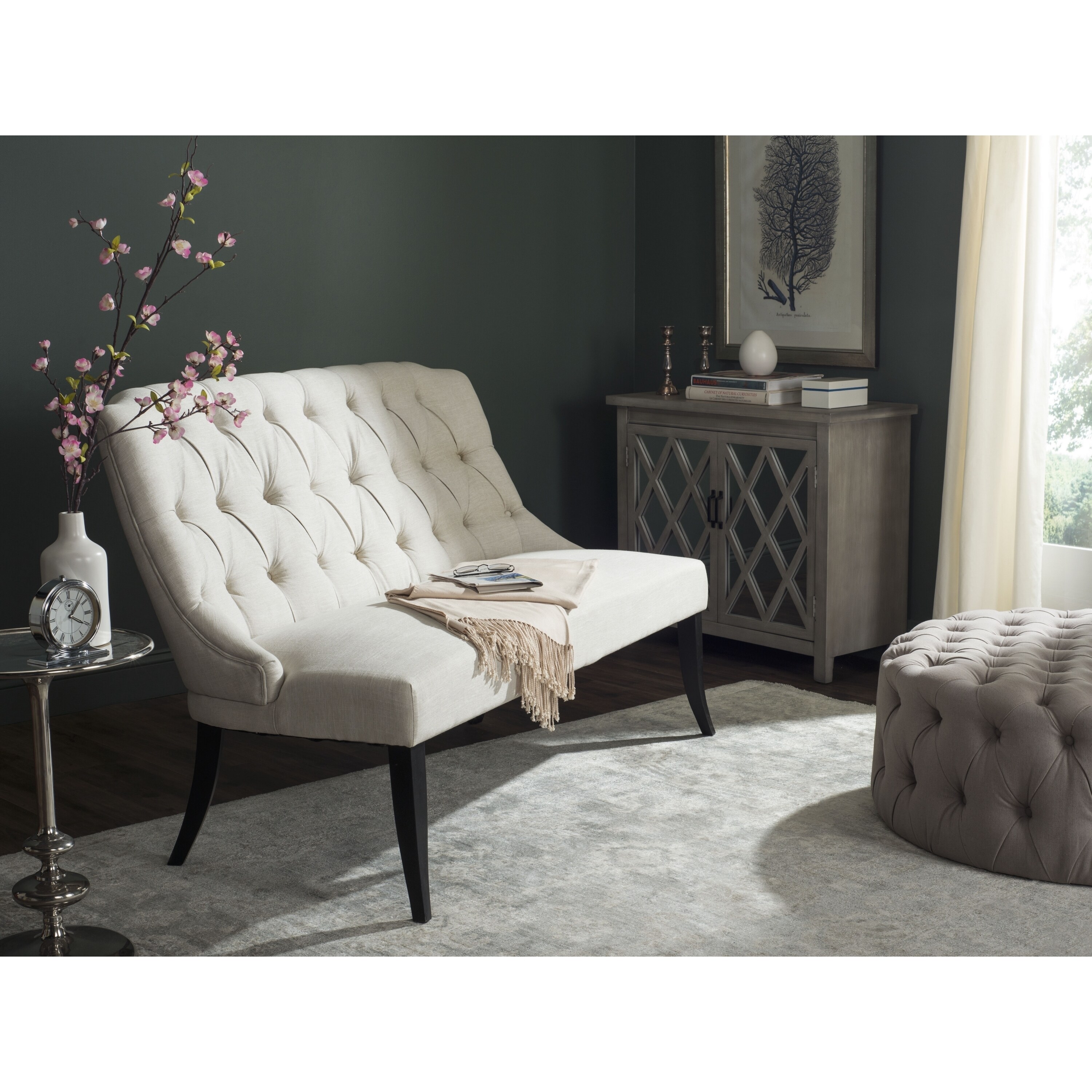 Shop Safavieh Valerie Light Taupe Settee Free Shipping Today