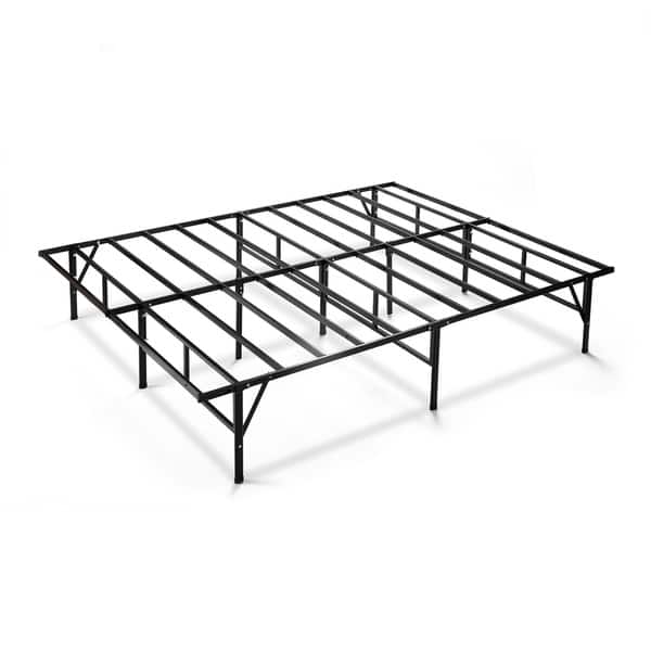 Priage By Zinus Smartbase Compack Black Metal Mattress Foundation Overstock 10405645