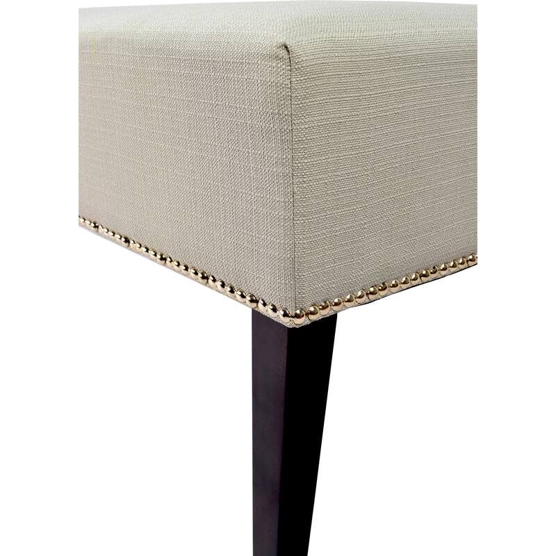 MJL Furniture Roxanne Nail Trim Upholstered Long Bench