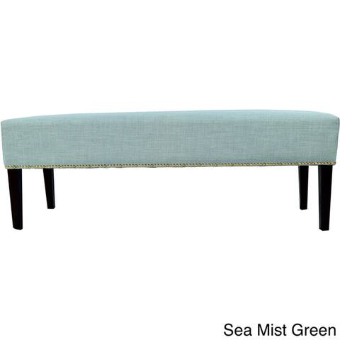 MJL Furniture Roxanne Nail Trim Upholstered Long Bench