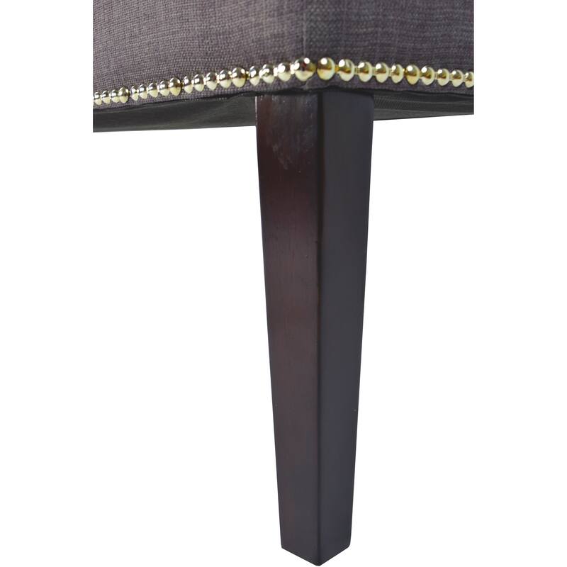 MJL Furniture Roxanne Nail Trim Upholstered Long Bench