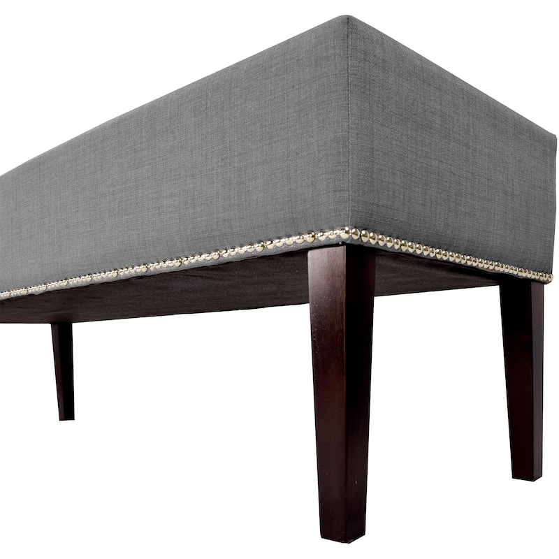 MJL Furniture Roxanne Nail Trim Upholstered Long Bench