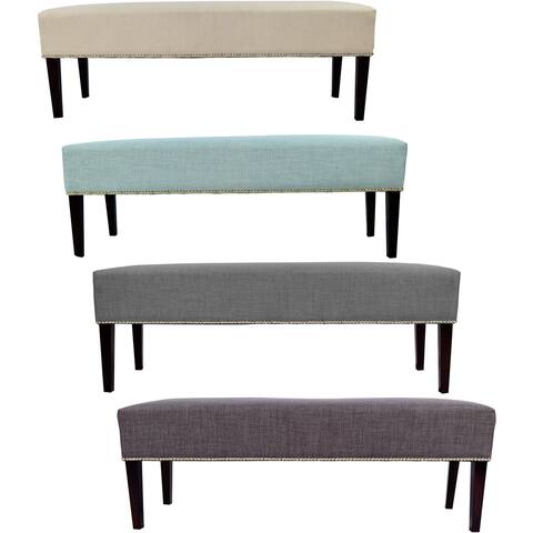 MJL Furniture Roxanne Nail Trim Upholstered Long Bench