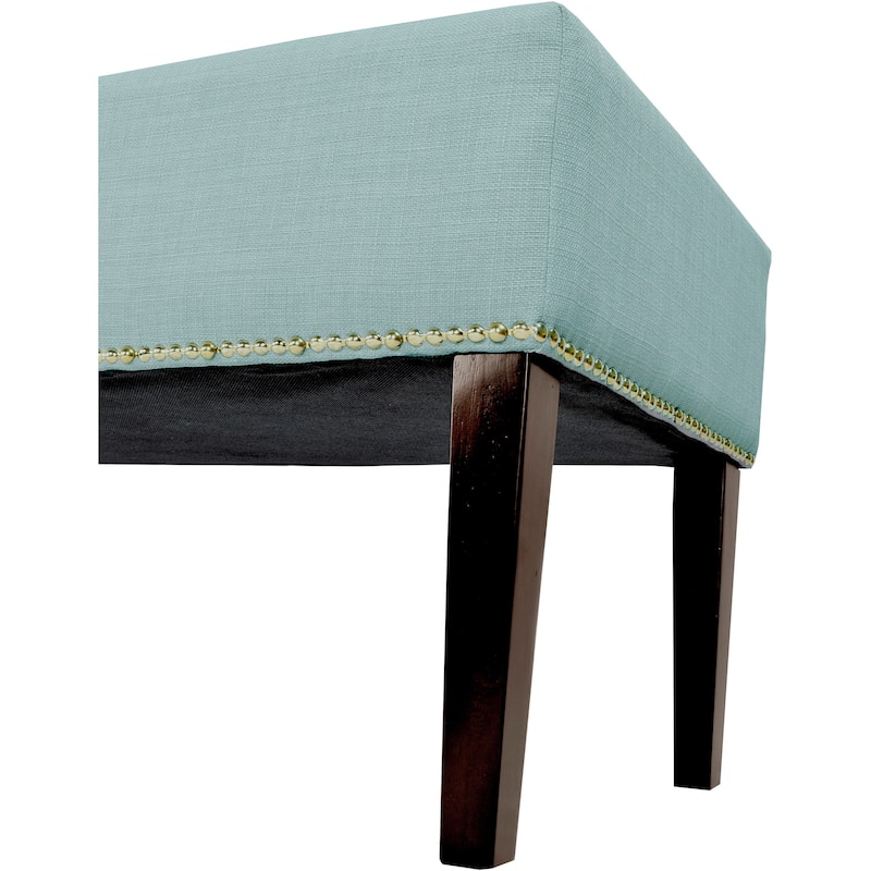 MJL Furniture Roxanne Nail Trim Upholstered Long Bench