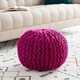 preview thumbnail 2 of 2, Solid Beth Round Wool 20-inch Pouf