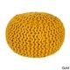 preview thumbnail 1 of 2, Solid Beth Round Wool 20-inch Pouf Gold