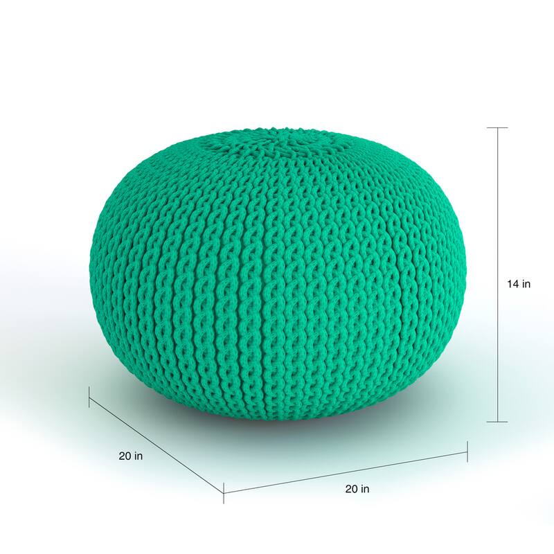 The Curated Nomad Baristo Round Cotton 20-inch Pouf