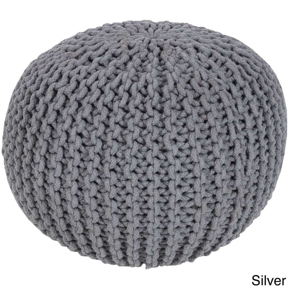 The Curated Nomad Baristo Round Cotton 20-inch Pouf