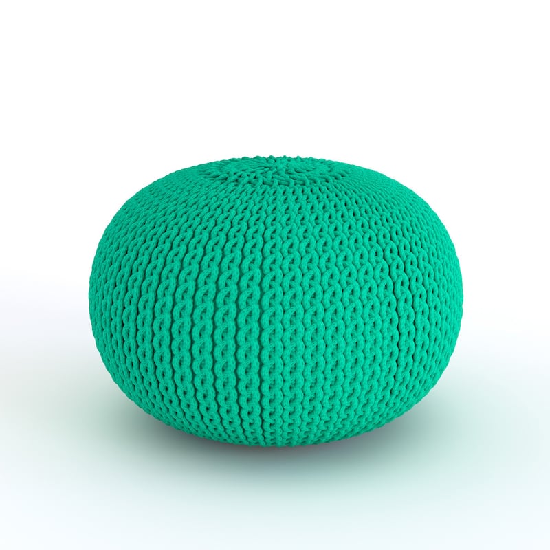 The Curated Nomad Baristo Round Cotton 20-inch Pouf