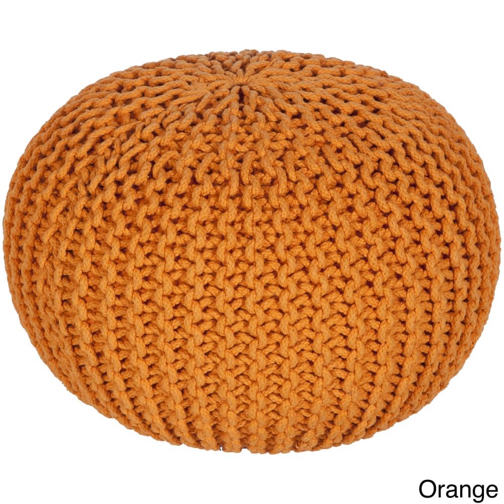 The Curated Nomad Baristo Round Cotton 20-inch Pouf