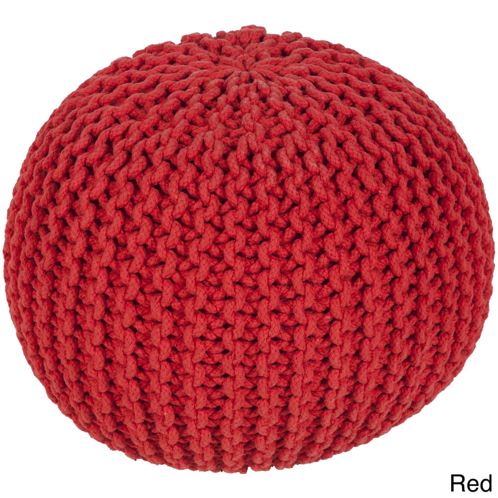 The Curated Nomad Baristo Round Cotton 20-inch Pouf