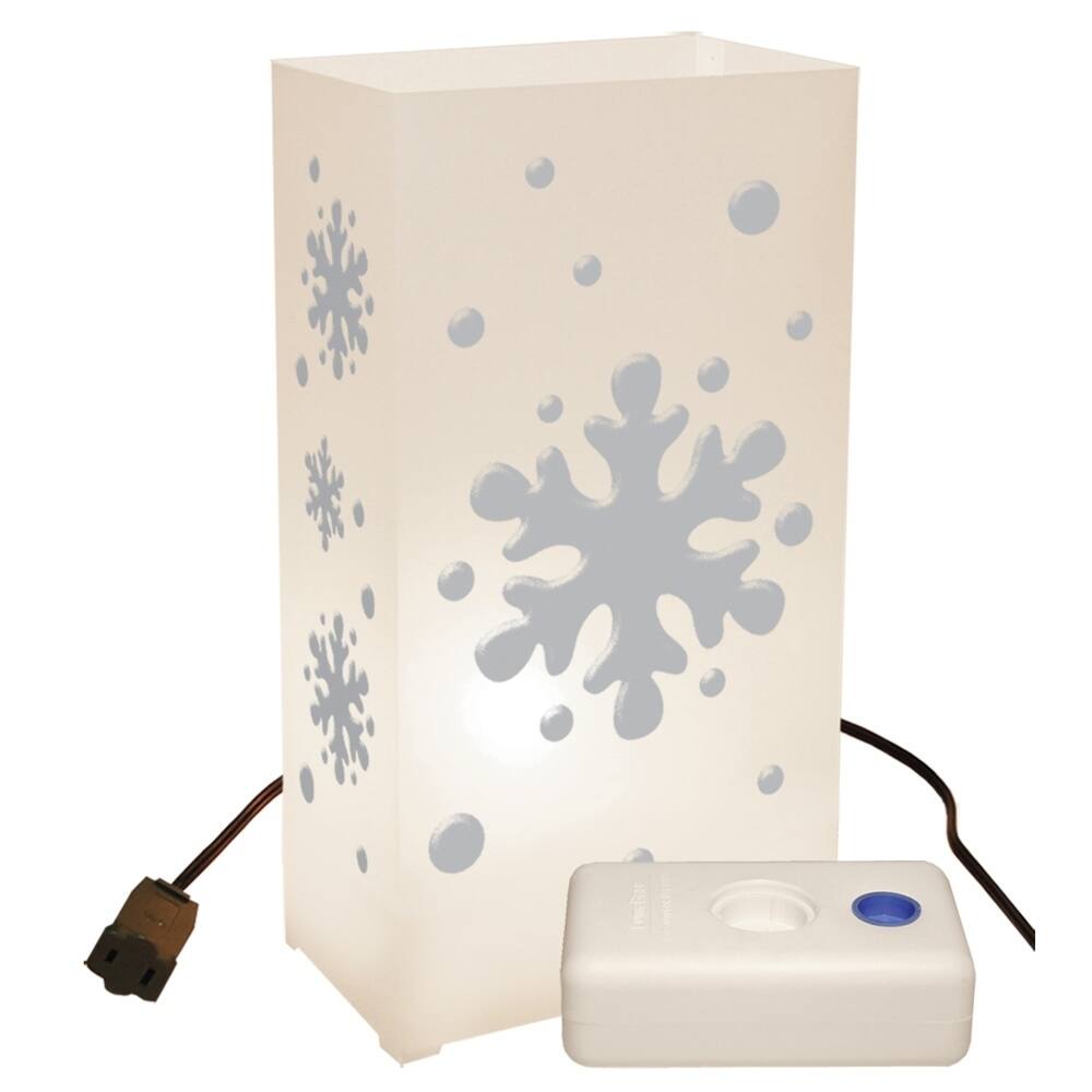 Electric Luminaria Kit with LumaBases Snowflake (10 Count)