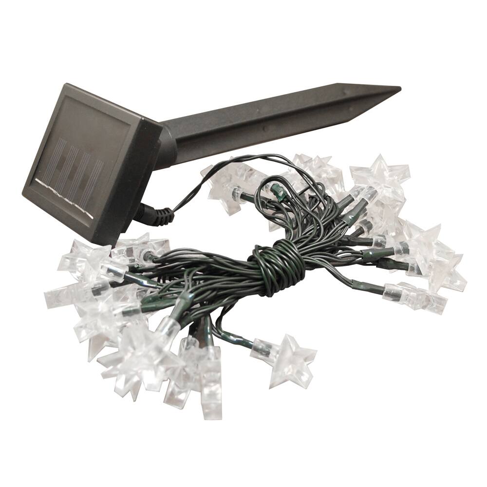 Solar String Lights White Stars (30 lights)