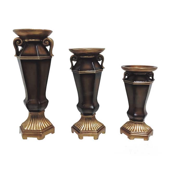 D'Lusso Designs Ellie Collection 3-piece Hurricane Candle Set