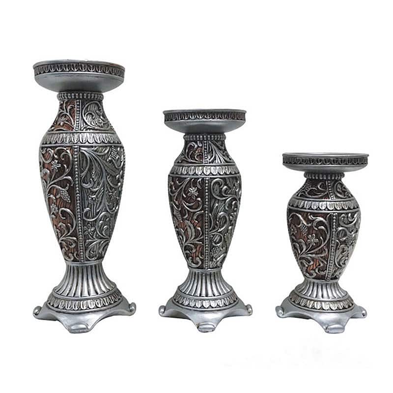 D'Lusso Designs Sofia Collection 3-piece Hurricane Candle Set