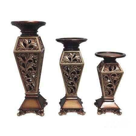 D'Lusso Designs Sasha Collection 3-piece Hurricane Candle Set