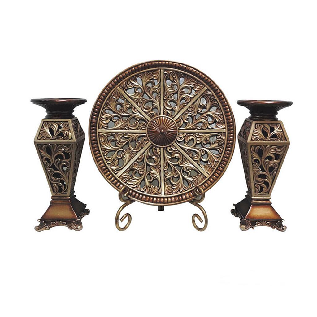 D'Lusso Designs Sasha Collection 4-piece Charger, Stand and 2-piece Candlestick Set