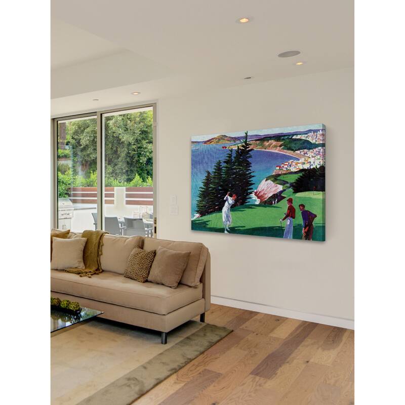 Marmont Hill - "Golfing in San Francisco" by Artist Unkown Painting Print on Canvas - Multi-Color