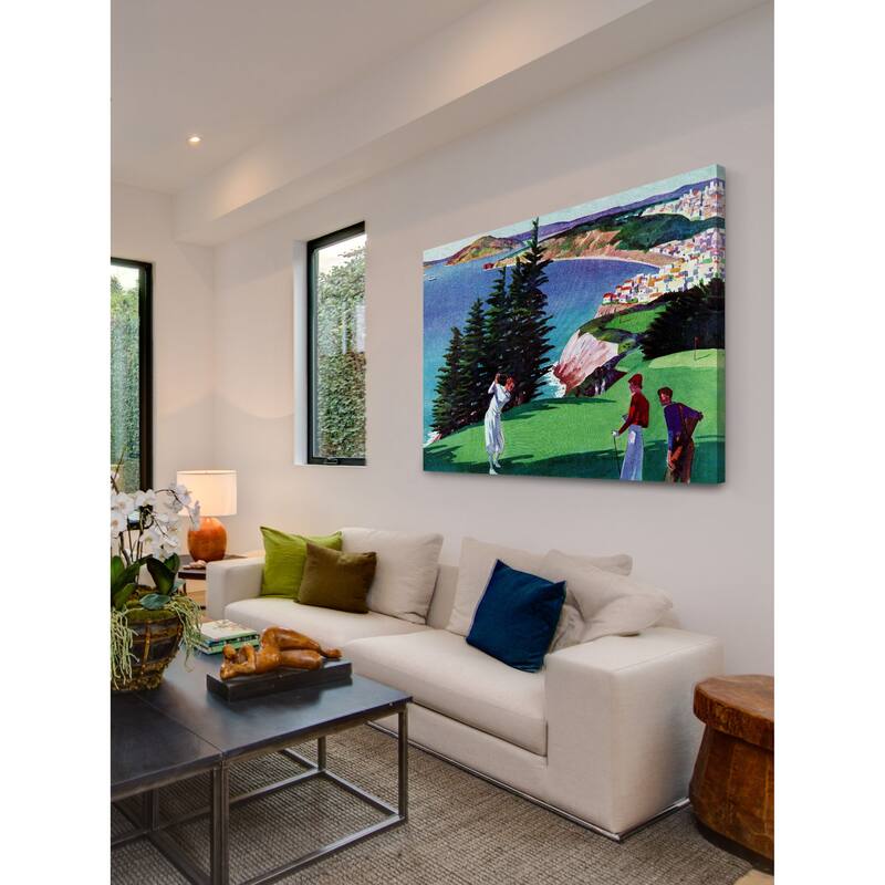 Marmont Hill - "Golfing in San Francisco" by Artist Unkown Painting Print on Canvas - Multi-Color