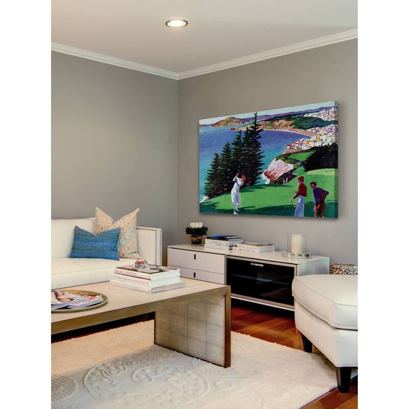 Marmont Hill - "Golfing in San Francisco" by Artist Unkown Painting Print on Canvas - Multi-Color