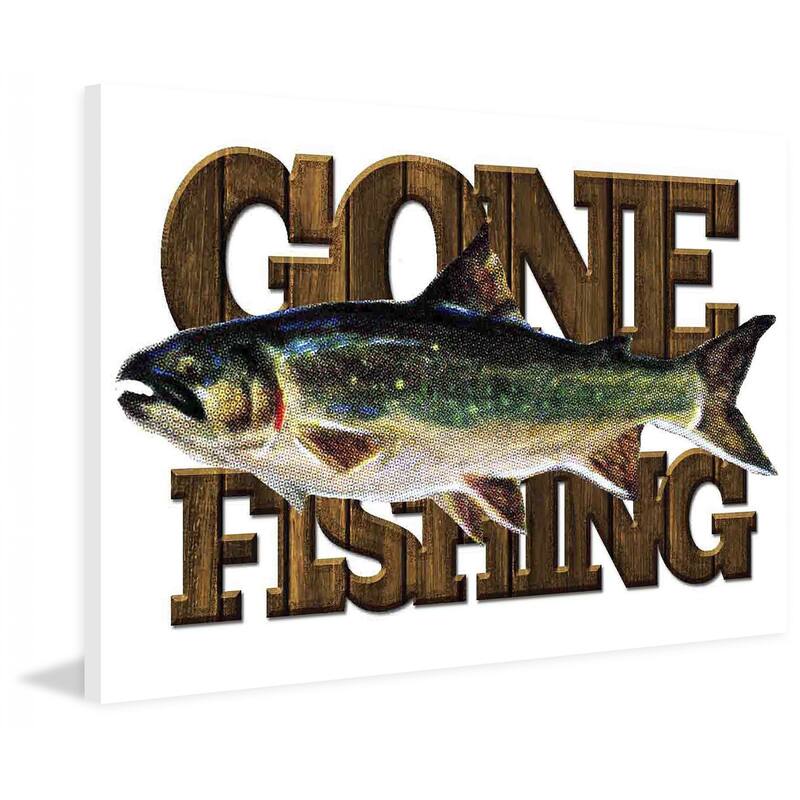 Marmont Hill - "Gone Fishing" by Saturday Evening Post Painting Print on Canvas - Multi-Color