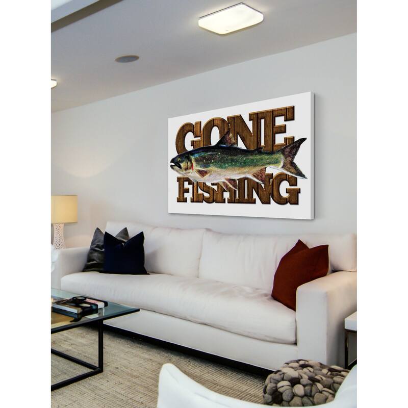 Marmont Hill - "Gone Fishing" by Saturday Evening Post Painting Print on Canvas - Multi-Color