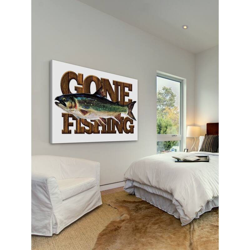 Marmont Hill - "Gone Fishing" by Saturday Evening Post Painting Print on Canvas - Multi-Color