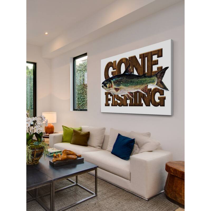 Marmont Hill - "Gone Fishing" by Saturday Evening Post Painting Print on Canvas - Multi-Color