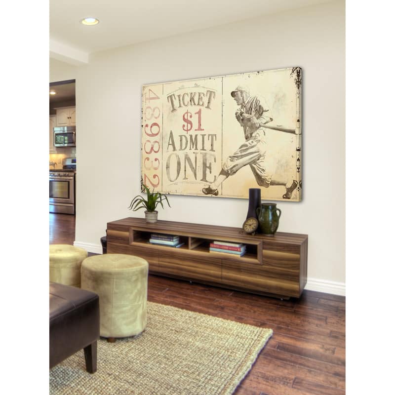 Marmont Hill - "Baseball Batter-Alternative File Version" by J.F. Kernan Painting Print on Canvas - Multi-Color