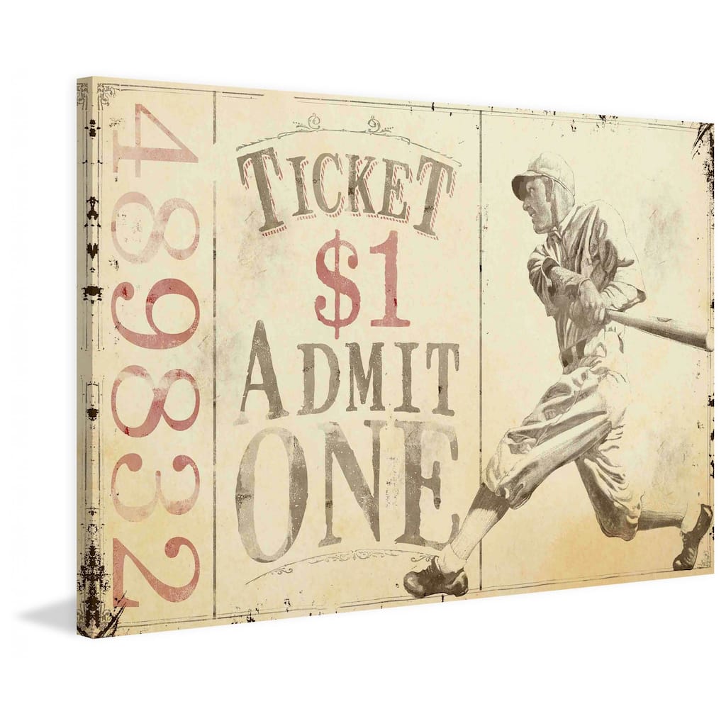 Marmont Hill - "Baseball Batter-Alternative File Version" by J.F. Kernan Painting Print on Canvas - Multi-Color